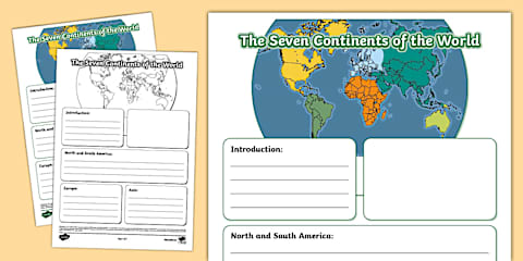 KS1 Geography Continents of the World Fact File Posters