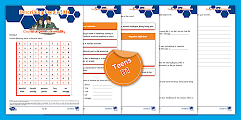 ESL Describing People PPT & Worksheet [Teens, A2]