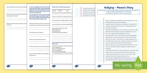 Anti-Bullying Finish the Comic Strip Worksheet