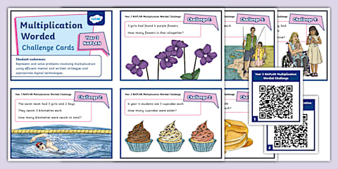 Sharing into Equal Groups Maths Challenge Cards