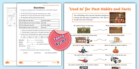ESL Past Simple vs. Used to Poster [Teens, B1]
