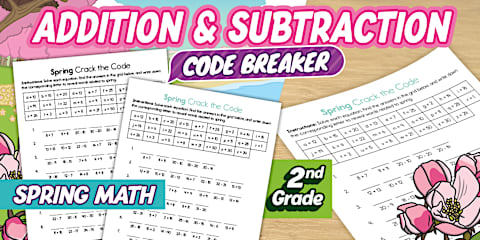 Summer Crack the Code Addition and Subtraction Worksheet for 1st-2nd Grade