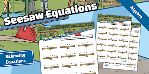 Equivalent Equations Using Missing Numbers Activity Sheet