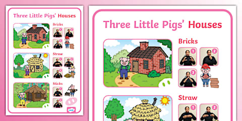 Foundation Phase - SASL - Three Little Pigs Character - Display Posters ...