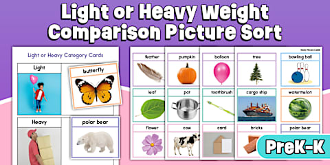 Heavy Light Activity Properties of Matter: Heavy and Light Center Activity for PreK-K