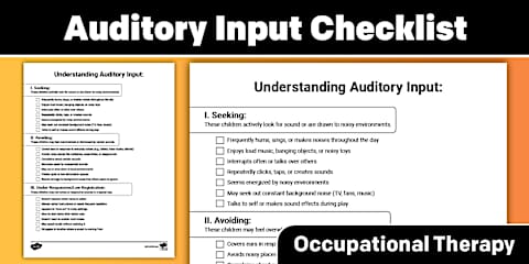 Visual Processing Checklist by Response Types for OT