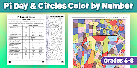 Parts of a Circle Differentiated Worksheet for 6th-8th Grade