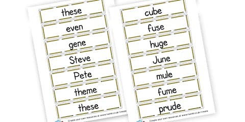 Split Digraph Bingo Game (Magic e)