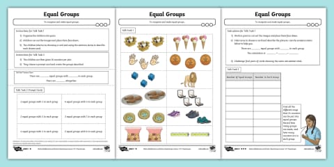 KS1 Under the Sea Equal Groups Multiplication Matching Cards