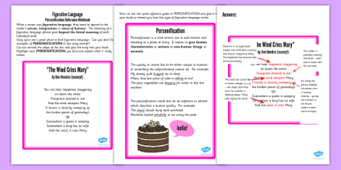 'Behind the Mirror' KS2 Differentiated Personification Activity