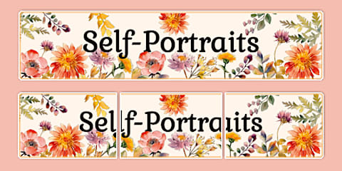 Muted Botanical Themed Self-Portraits Display Banner