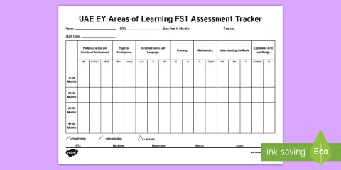 FS1 Early Years Assessment Observation Form