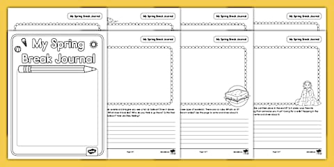 First Grade Spring Break Write and Draw Worksheet