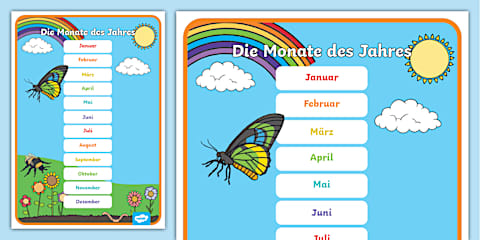 Die Monate des Jahres - Arbeitsblatt