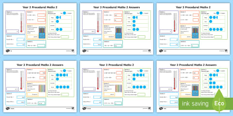 Procedural Year 2 Mat 3 Maths Activity Mats