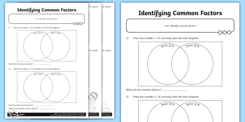 Factor Bug Example Factor Bugs Activity Sheet