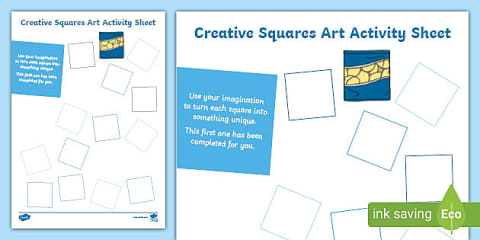 Square Art Imagination Sparklers Activity Sheet