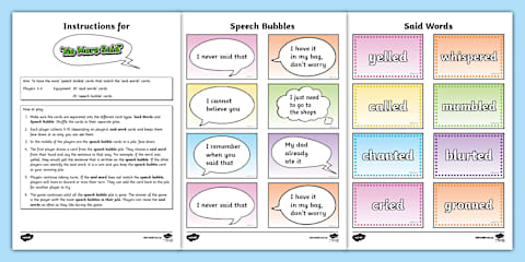 Avoid Said Alternatives for Said Worksheet