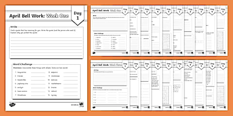 Eighth Grade ELA October Bell Work Bundle