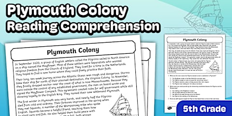 Fifth Grade Regions of the Thirteen Colonies Reading Comprehension ...