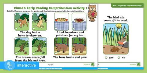 Interactive PDF: Phase 4 Early Reading Comprehension Activity 3