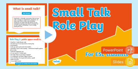 ESL Making Small Talk Roleplay PowerPoint [Adults, A2]