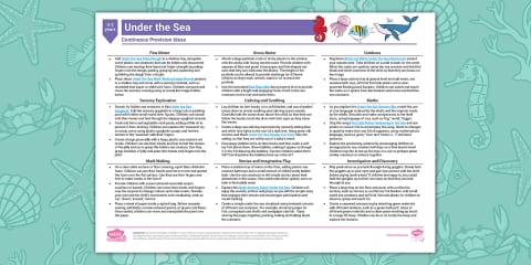 EYFS Under the Sea Continuous Provision Planning Ideas (Ages 2-4)