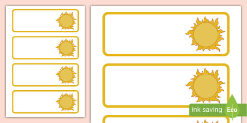 Editable Sunshine Labels
