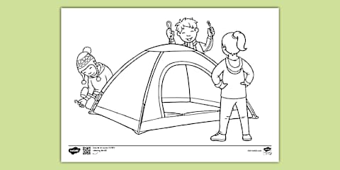Summer Camp Colouring Page
