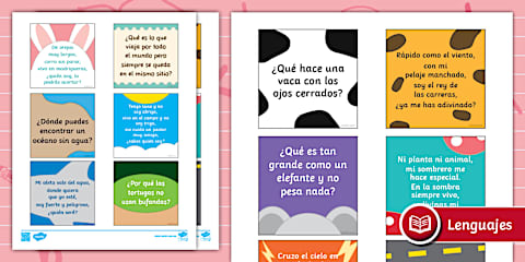 Tarjetas con adivinanzas de frutas