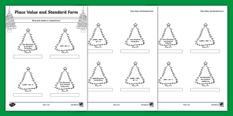 Third Grade Spring Flowers Place Value and Standard Form Worksheet