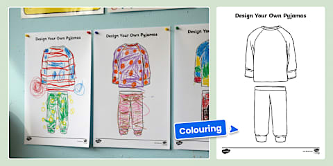 Blank Pyjamas Colouring Sheet