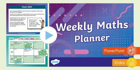 Math Week Chart Design Weekly Plan Template For Maths