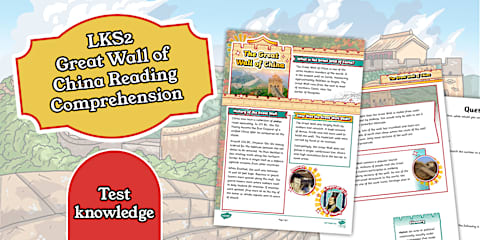 Fifth Grade The Great Wall of China Reading Comprehension Worksheet