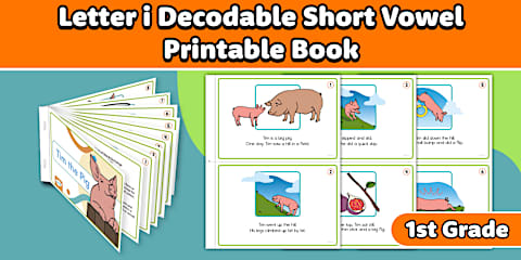 First Grade Letter a Decodable Short Vowel Printable Book