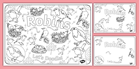 Robin Coloring Math Picture Robin Themed Coloring Pages