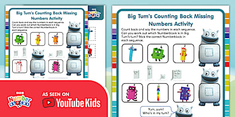 Numberblocks: Blockzilla Comparing Numbers Worksheet