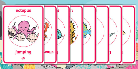 Sea Creature Shapes Busy Bag Prompt Card and Resource Pack