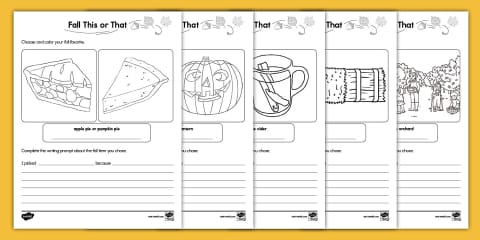 First Grade Building Fall Sentences Worksheet