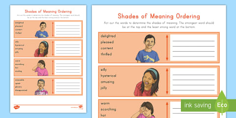 KS2 Adjectives Shades of Meaning Activity Pack
