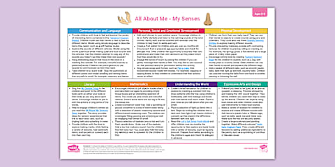 EYFS Ages 0-2 Topic Planning Web: All About Me - My Body