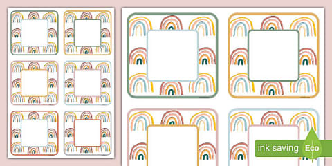Muted Rainbow Months of the Year Display Cards