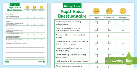 Pupil Voice EYFS School Satisfaction Questionnaire Form