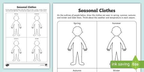 Dressing for the Seasons Folding Template