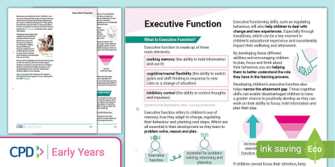 Executive Function Questions Executive Function Questionnaire