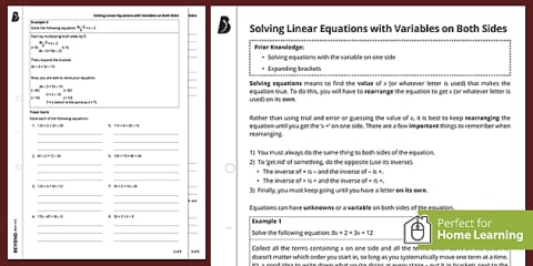 Solving Equations with Brackets