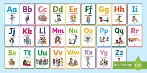 Alphabet Upper and Lowercase Handwriting Letter Formation Display Poster