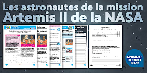 Feuille de travail : Décris la mission lunaire Artemis II