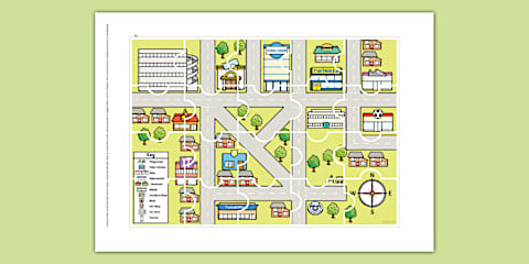 ESL Maps and Directions with Locations Lesson [Kids, A1-A2]