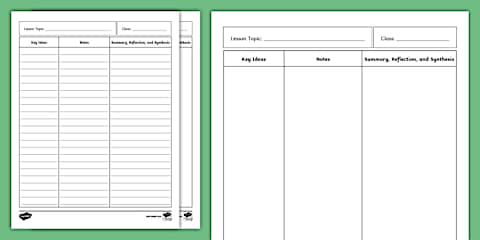 Two-Column Notes for 6th-8th Grade